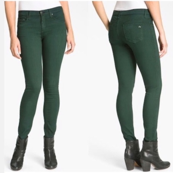 Rag & bone Dark Green Skinny Legging Jeans - Picture 1 of 11